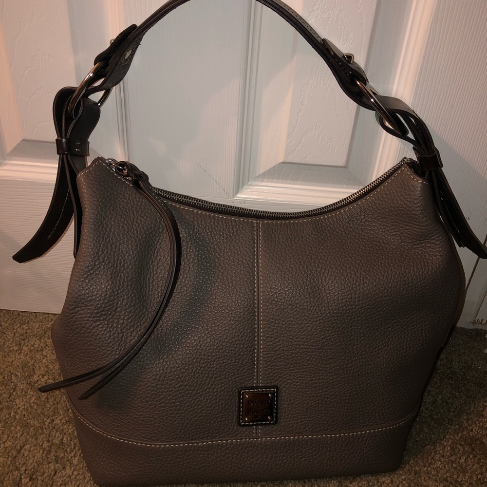 Dooney & Bourke grey pebbled leather handbag